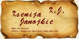 Ksenija Janojkić vizit kartica